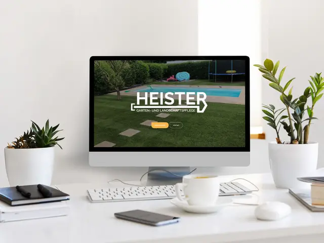 Startseite der Website von Garten Heister auf einem iMac – Webdesign von Forestisland